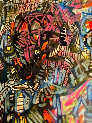 Painting titled "Brut red" by Pierre Olié, Original Artwork, Lithography