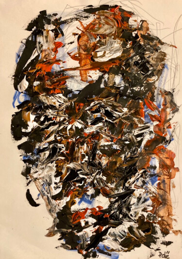 Painting titled "Face media" by Pierre Olié, Original Artwork, Screenprinting