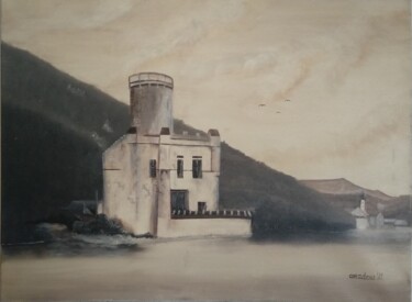Schilderij getiteld "Der Leuchtturm vom…" door Amadeus, Origineel Kunstwerk, Olie