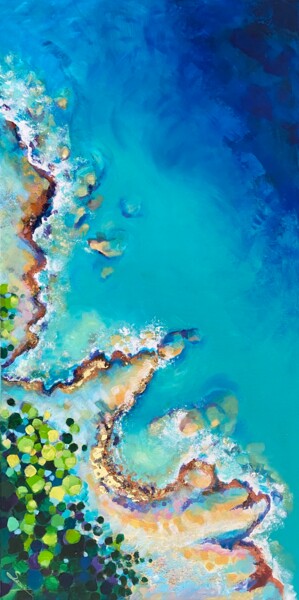 Rivage d'or Peinture intitulée "Rivage d'or" par Sonia Di Maccio, Œuvre d'art originale, Acrylique Monté sur Châssis en bois
