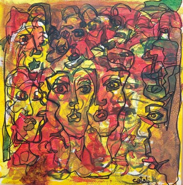 Peinture intitulée "nuits brésiliennes" par Catali, Œuvre d'art originale, Encre