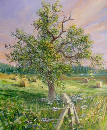 Guerny, La voie-Verte devant Saint Clair sur Epte Peinture intitulée "Guerny, La voie-Ve…" par Applestrophe, Œuvre d'art originale, Acrylique Monté sur artwork_cat.