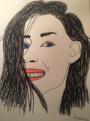 Printmaking titled "FEMME 18" by Florence Aubry, Original Artwork, Pencil