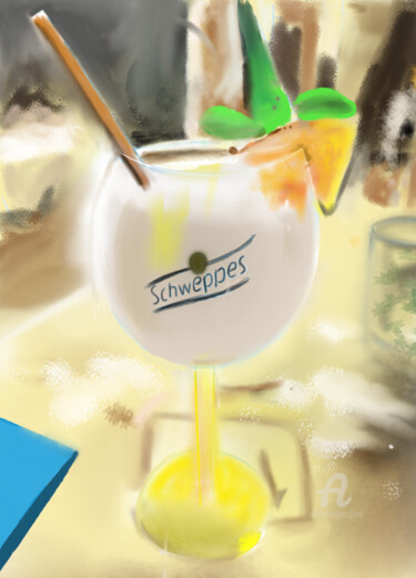 Digital Arts titled "Cocktail coco" by Danila, Original Artwork, Digital Painting