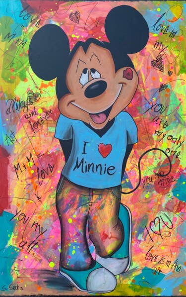 绘画 标题为“Mickey loves Minni” 由Sabrina Seck, 原创艺术品, 丙烯