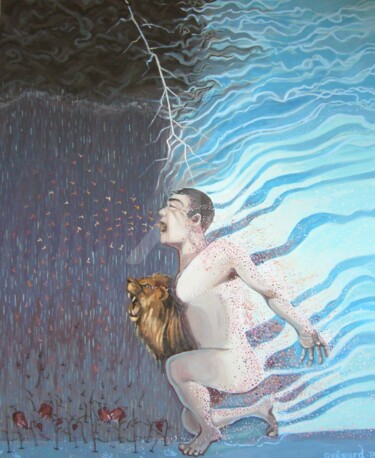 "Recracher sa souffr…" başlıklı Tablo Raphaël Guémard tarafından, Orijinal sanat, Akrilik Ahşap Sedye çerçevesi üzerine mont…