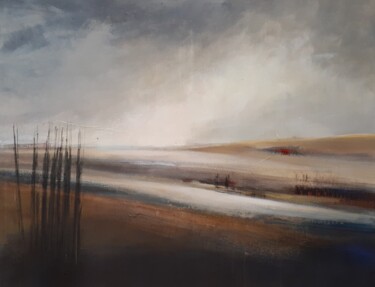 Peinture intitulée "Chenal à marée basse" par Françoise Bellière, Œuvre d'art originale, Acrylique