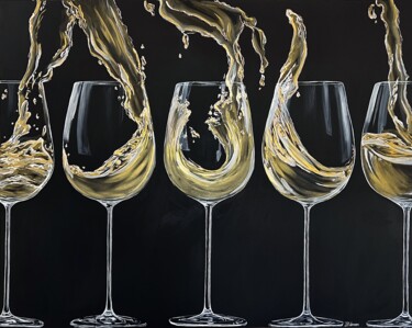 绘画 标题为“Liquid gold” 由Liza Illichmann, 原创艺术品, 丙烯 安装在木质担架架上