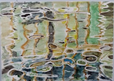 Dessin intitulée "Ondes" par Fred Haute, Œuvre d'art originale, Aquarelle
