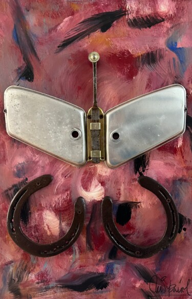 Collages titled "MARIPOSA" by Luis Manuel Ruiz, Original Artwork, Metals