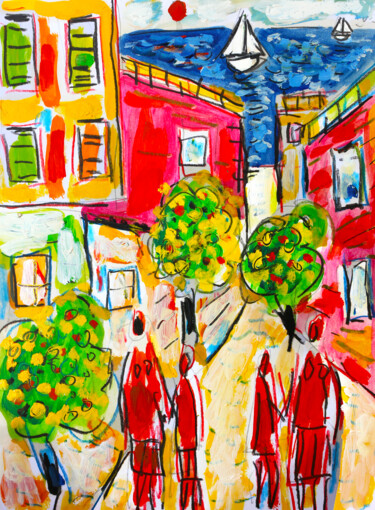 Painting titled "Océan" by Jean Mirre, Original Artwork, Oil