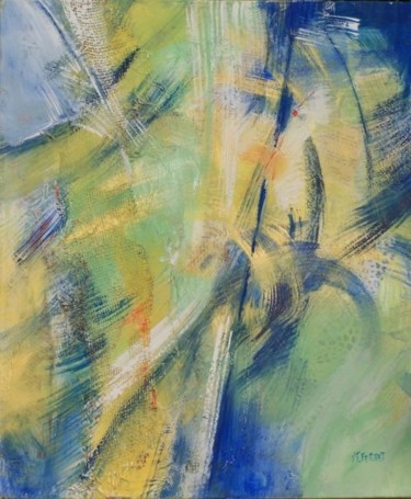 Peinture intitulée "petit pois rouge !" par Anne-Frédérique Ferret, Œuvre d'art originale, Huile