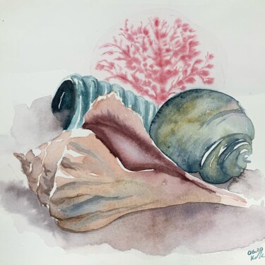 绘画 标题为“Shells” 由Daria Kamishanova, 原创艺术品, 水彩