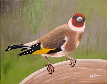 Malarstwo zatytułowany „SPRING GOLDFINCH (S…” autorstwa Tomasz Krzysztof Nowak, Oryginalna praca, Akryl