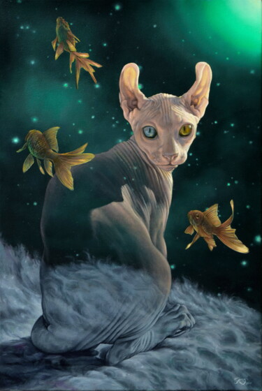 绘画 标题为“The Sphinx. Three w…” 由Sergey Kuzmin, 原创艺术品, 油 安装在木质担架架上