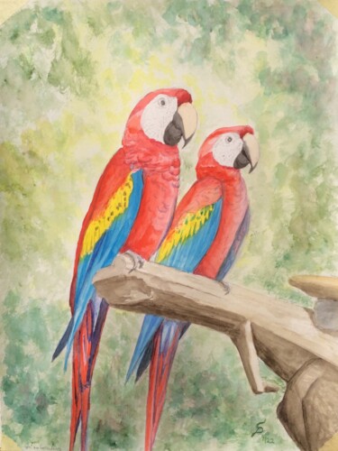 Malerei mit dem Titel "Les ambassadeurs" von Stefan Dhein, Original-Kunstwerk, Aquarell