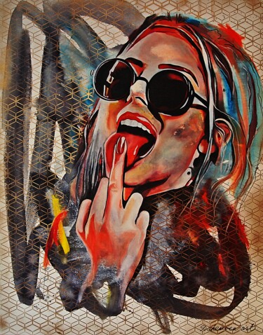 Nice girl. Картина под названием "Nice girl." - Daheaven Art, Подлинное произведение искусства, Масло Установлен на Деревянная рама для…