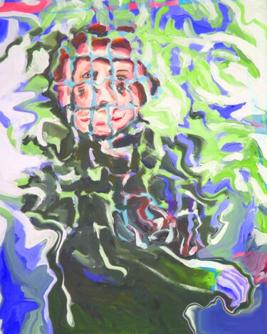 Figura su sfondo onirico Pintura titulada "Figura su sfondo on…" por Paolo Avanzi, Obra de arte original, Acrílico