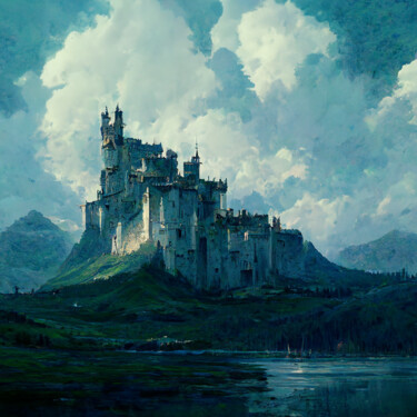 数字艺术 标题为“Le château des Land…” 由Eymeric Pichon, 原创艺术品, 数字油画