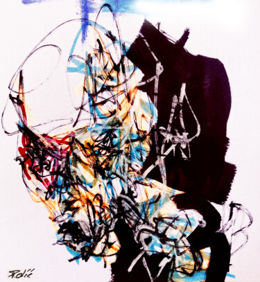 Painting titled "´ crok media ´" by Pierre Olié, Original Artwork, Acrylic