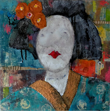 绘画 标题为“SERIE GEISHA 00070” 由Josep Pozo, 原创艺术品, 丙烯 安装在木板上