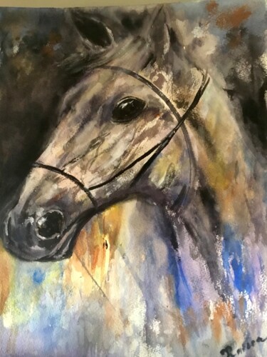 绘画 标题为“White horse” 由Raissa Kagan, 原创艺术品, 水彩