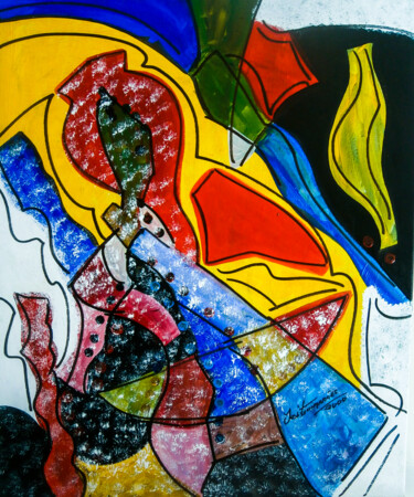 Pintura intitulada "retalhos de mulher" por Antonio Guimaraes, Obras de arte originais, Acrílico