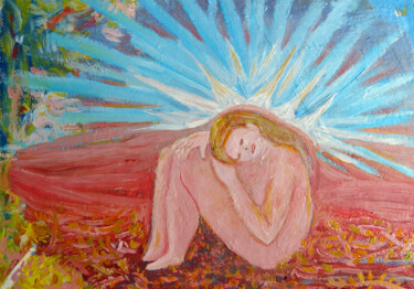 Painting titled "Female nude / Akt" by Elżbieta Goszczycka, Original Artwork, Oil