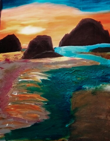 Painting titled "Gran amanecer" by Maia Del Carmen Mejuto Castiñeira, Original Artwork, Airbrush