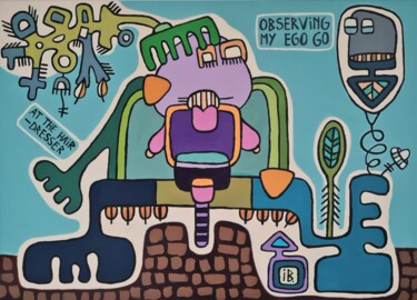 绘画 标题为“At the hairdresser,…” 由Inke Bemelmans, 原创艺术品, 丙烯