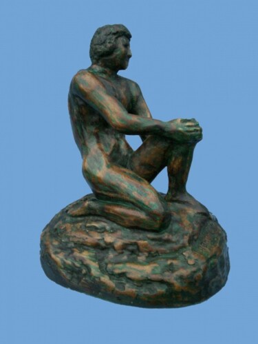 HOMEM EM REPOUSO. Escultura intitulada "HOMEM EM REPOUSO." por Romeo Zanchett, Obras de arte originais