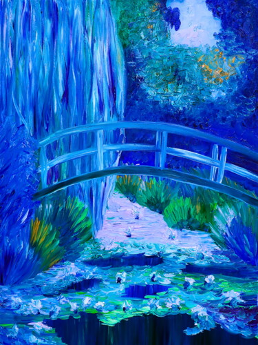 Printmaking titled "Pond Painting" by Tetiana Surshko (SurshkoArt), Original Artwork, Digital Print