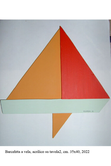 "Barchetta a vela" başlıklı Tablo Marcello Aprea tarafından, Orijinal sanat, Akrilik