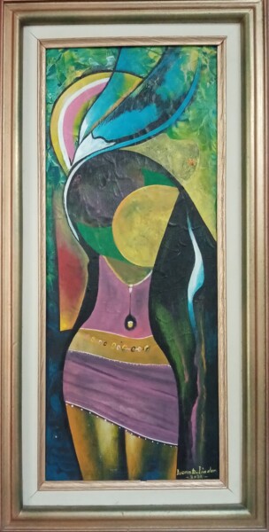 Painting titled "Fille d'Erzulie Dan…" by Ivann Deweare Lindor, Original Artwork, Acrylic Mounted on Wood Stretcher frame