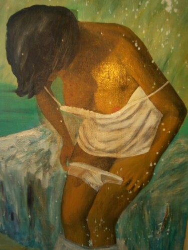 MULHER NA HORA DE DORMIR Pintura intitulada "MULHER NA HORA DE D…" por Romeo Zanchett, Obras de arte originais