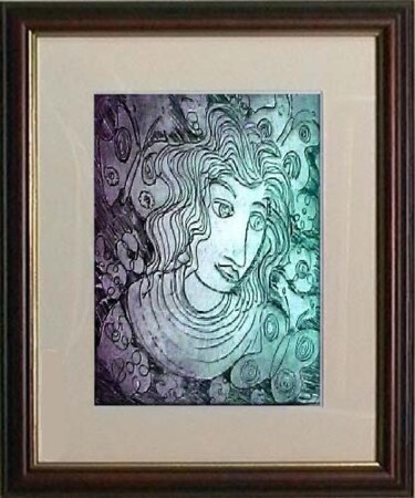 Impressões e gravuras intitulada "02_Moça feia" por Maria Lucia Pacheco, Obras de arte originais, Água forte
