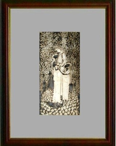 Impressões e gravuras intitulada "07 - Figuras" por Maria Lucia Pacheco, Obras de arte originais, Xilogravura