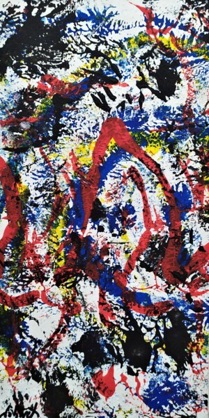 Malerei mit dem Titel "Calligraphie 3/4" von Dominique Jolivet, Original-Kunstwerk, Acryl