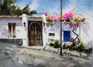 제목이 "Greek village"인 미술작품 Eugenia Gorbacheva로, 원작, 수채화