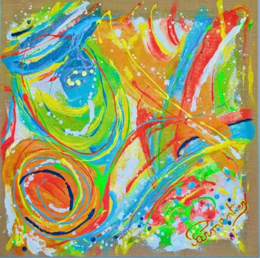 ENJOY YOUR LIFE Painting titled "ENJOY YOUR LIFE" by Brigitte Parmentier, Original Artwork, Acrylic Mounted on Wood Stretcher frame