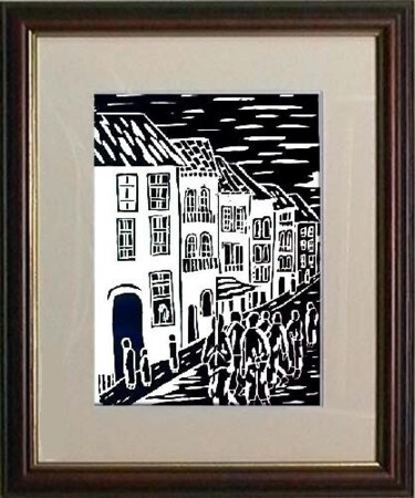 Impressões e gravuras intitulada "26_A banda" por Maria Lucia Pacheco, Obras de arte originais, Xilogravura