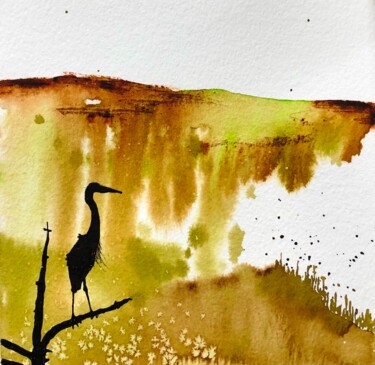 Peinture intitulée "Le sage" par Claudia Dumont, Œuvre d'art originale, Aquarelle