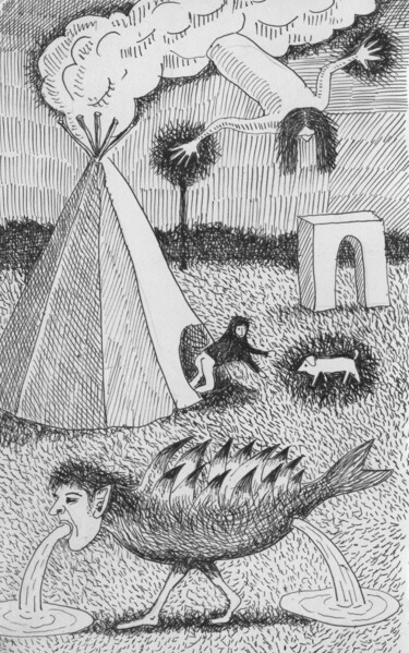 图画 标题为“Realmente vomitivo” 由Miguel Rojas, 原创艺术品, 墨