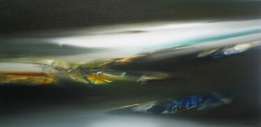 AURORE POLAIRE Painting titled "AURORE POLAIRE" by Jean Claude Barthel, Original Artwork, Oil Mounted on Wood Stretcher frame
