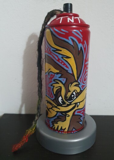 Sculpture intitulée "WILLY IL COYOTE TNT…" par Guemi (1980), Œuvre d'art originale, Acrylique