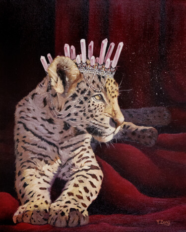 「Princess leopard」というタイトルの絵画 Yue Zengによって, オリジナルのアートワーク, オイル