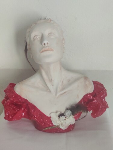 Sculpture titled "Au Delà des Mots" by Hélène Henry, Original Artwork, Terra cotta