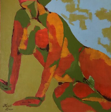 Peinture intitulée "Sur l'herbe" par Anne Fersit, Œuvre d'art originale, Huile Monté sur Châssis en bois