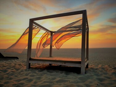 Loungebed on the beach at Sunset Photography titled "Loungebed on the be…" by Esmeralda Skverer, Original Artwork, Digital Photography