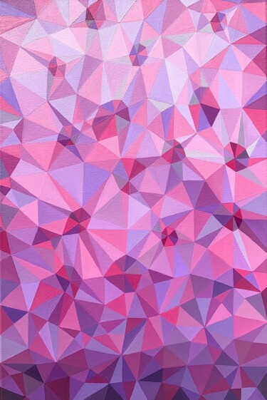Painting titled "LILAC ALEXANDRITE" by Maria Tuzhilkina, Original Artwork, Acrylic Mounted on Wood Stretcher frame